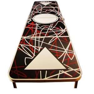 Beer Pong Table Red 8 FEET with Bottle Opener, 6 Pong Balls, and More