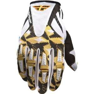   Racing Kinetic Mens Dirt Bike Motorcycle Gloves   White/Gold / Size 9