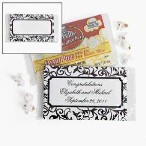 12 Personalized Black & White Microwave Popcorn   Candy & Candy 