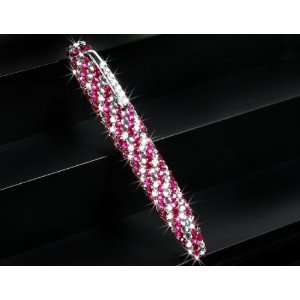   Stripe Style Bright Rhinestone Crystal Rollerball Pen