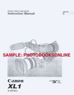 Canon XL 1 Digital Camcorder Instruction Manual  