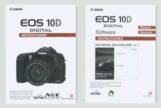 Canon EOS 10D Digital Camera Instrucciones & Software Instrucciones 