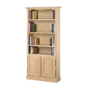   84 Oak Bookcase with Doors Finish Unfinished