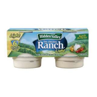 Hidden Valley Light Original Ranch Salad Dressing Cups , 6   2.5 oz 