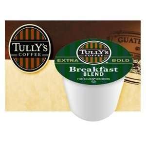 Tullys Breakfast Blend Light Spirited Coffee * 4 Boxes of 24 K Cups 