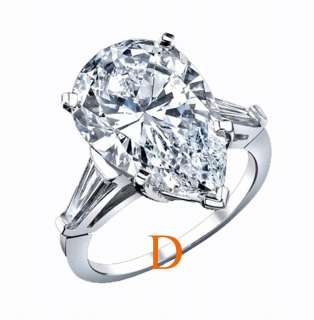 00Ct. Center F/VVS1 GIA Pear Shape Three Stone Diamond Engagement 