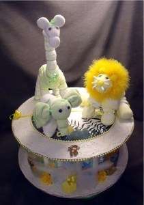Jungle Safari Baby Shower Centerpiece Diaper Cake Decoration Gift 