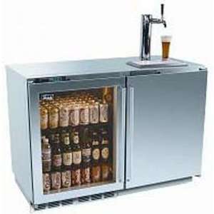 Perlick Built In Refrigerator And Beer Dispenser With Overlay Glass 