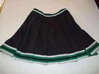   Black Silver Pleated Tabs Cheer Leader Skirt Sz 9 Halloween  