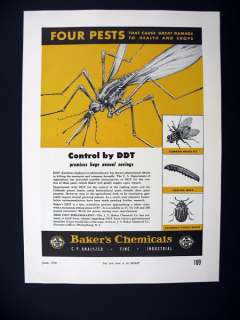 Bakers Chemicals DDT Mosquito Insecticide 1946 Ad  