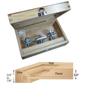 00 102, 3 Piece Bevel Cabinet Makers Router Bit Set With FREE Set Up 