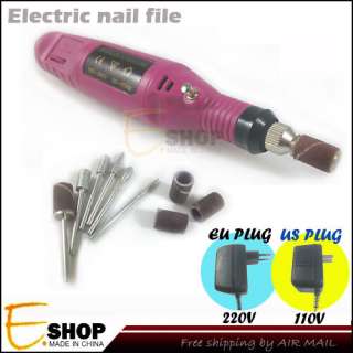 New Electric Nail File Drill Manicure + 6 professional bits for nail 