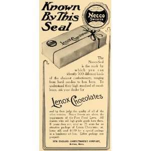 1907 Ad Lenox Candy Chocolates Necco Sweets Confectionery New England 