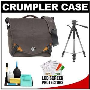  Camera Bag/Case (Brown/Orange) with Tripod + Accessory Kit for Canon 