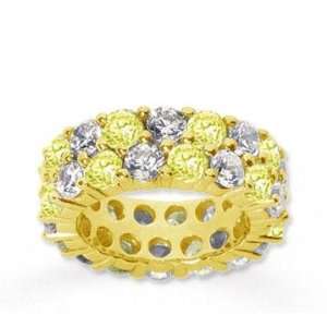  8 1/2 Carat Yellow Sapphire and Diamond 18k Y Gold 