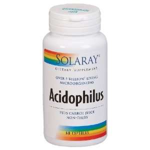  Solaray   Acidophilus + Carrot Juice, 3 bill, 60 capsules 