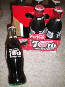 COKE COCA COLA DETROIT RED WINGS 70th ANNIVERSARY 6 PAC  