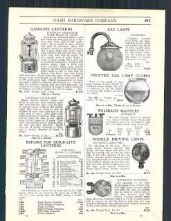 1927 ad Coleman Gasoline Lanterns Quick Lite Parts Diagram Repair 