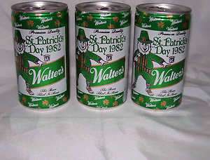   St. Patricks Day 1982~Walter Brewing Co. Eau Claire Wis.~3 Beer Cans
