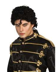 Jackson Black Curly Wig 80s Pop Star Celebrity Costume Wig