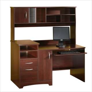   Shore Park Collection Wood Computer Desk with Hutch in Cherry [56763