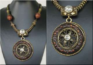 INDIA STYLE COPPER CRYSTAL RESIN STONE NECKLACE  