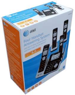 New AT&T 4 Handset Cordless Phone System w/ Audio Caller ID Announcer 