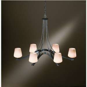   Chandelier Finish Natural lron, Shade Color Pearl