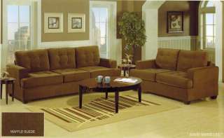 Sofa + Loveseat Love Seat Couches Set Suede 6 Colors New  
