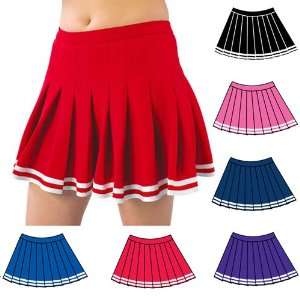 Pizzazz Multi Color Pleated Cheer Uniform Skirt Adult S 2XL  