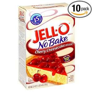 Jell O No Bake Cherry Cheesecake Dessert, 21.4 Ounce Boxes (Pack of 10 