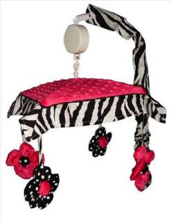 Musical Mobile For Hot Pink Zebra Baby Crib Bedding by Sisi baby 
