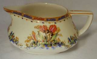 CROWN DUCAL china TULIP pattern Creamer   crazing & spout chip  