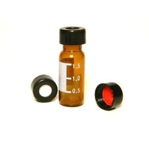 Chromatography Amber Vials and Black Screw Caps Kit Target 100 of each 