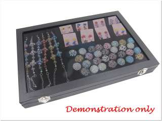   12 Compartment Ring Cufflinks Jewelry Display Showcase Case Box  