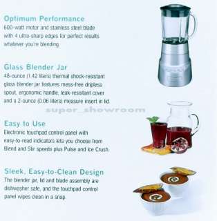 New Cuisinart SmartPower Deluxe 600 Watt Blender 48 oz. Glass Jar 