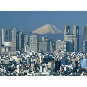  City Skyline and Mount Fuji, Tokyo, Honshu, Japan Premium 
