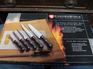Kuchenstolz 6 Pc. Knife Cutlery Set w/ Board NIB  