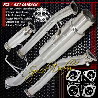 SINGLE PATH STAINLESS 4 TIP TURBO BACK CATBACK EXHAUST 86 91 MAZDA RX 