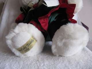 1998 Dandee Snowflake Teddy Plush Girl Bear Dressed For Christmas w 