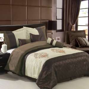    King size Pacifica Coffee 7 Piece comforter set