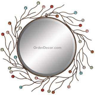 New 29 Round Wall Mirror, Modern Contemporary Abstract  