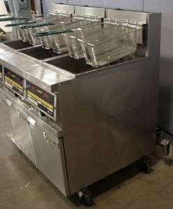 Anets Natural Gas Three Well Deep Fryer with NEW Baskets, Model MX14E 