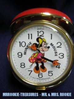 Bradley Disney Minnie Mouse Travel Alarm Clock NEW Rare  