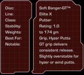   Elite X Soft Banger GT167 169 gram orange golf disc approach putter