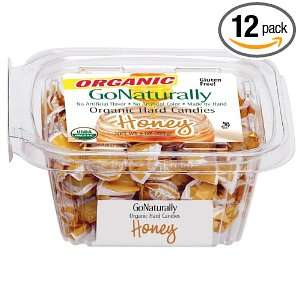 GoNaturally Organic Hard Candy, Honey, 8 Ounces (Pack of 12)  