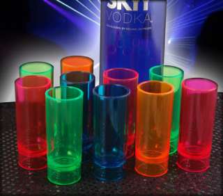 Assorted Neon 2 oz Plastic Cups (10 Pack)  