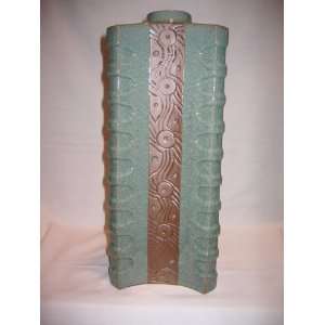  Celadon Ceramic Vase, Large Crackle Glaze Natural Eco 