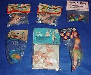 Vintage 1960s DIME STORE Doll Accessories Stroller Babies MOM MIP 
