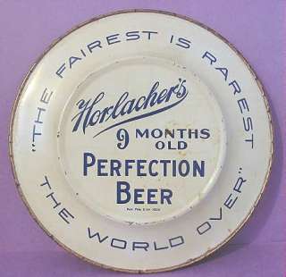 Pre Prohibition Horlacher BEER Tin TRAY Lady Low Cut  